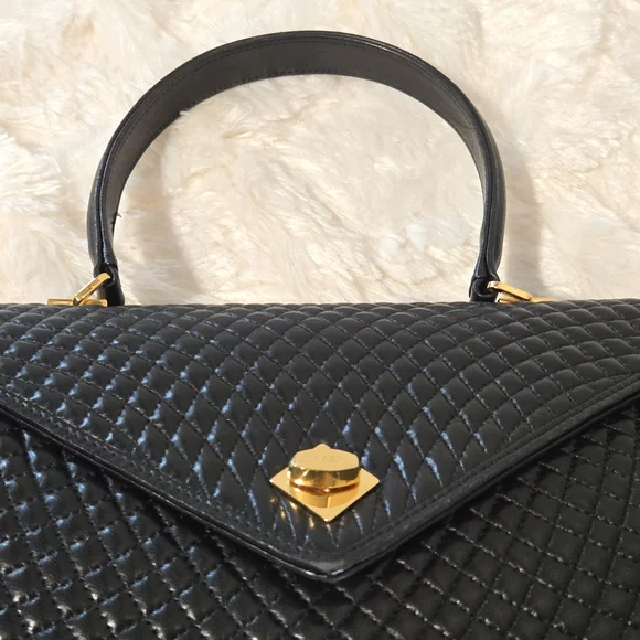 Bally Black Quilted Shoulder Bag with Gold Details - Picture 13 of 16